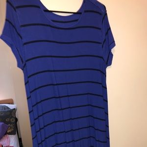 Blue & Black Tee-Shirt Dress; Old Navy; W L